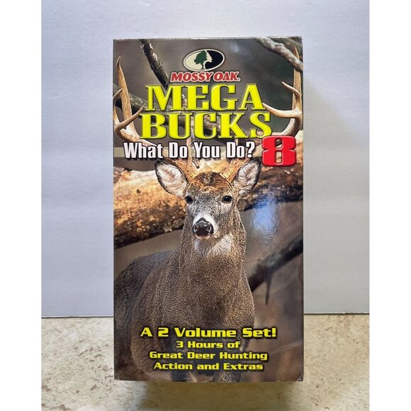 Mega Bucks 8 VHS Deer Hunting Mossy Oak What Do You Do? 3 Hours 24 Hunts - Picture 7 of 7